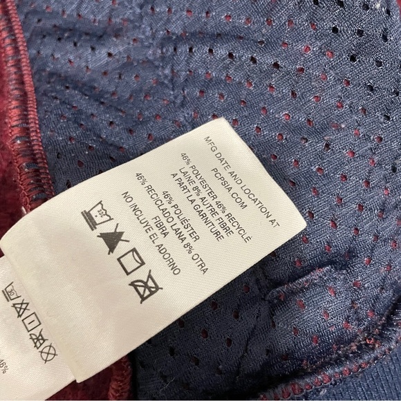 Patagonia Woolyester Fleece Jacket Full Zip Oxide Red Blue Womens Large L - Picture 8 of 16